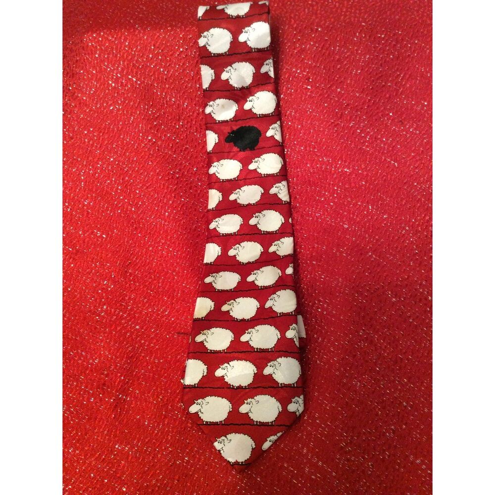 Steven Harris handmade tie Red Sheep One black sheep men business novelty